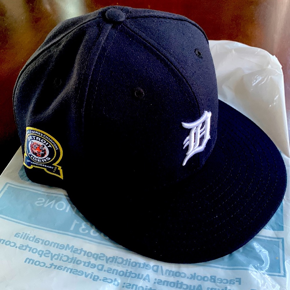 Detroit Tigers MLB Game worn 50th Anniversary  68’ World Series hat.